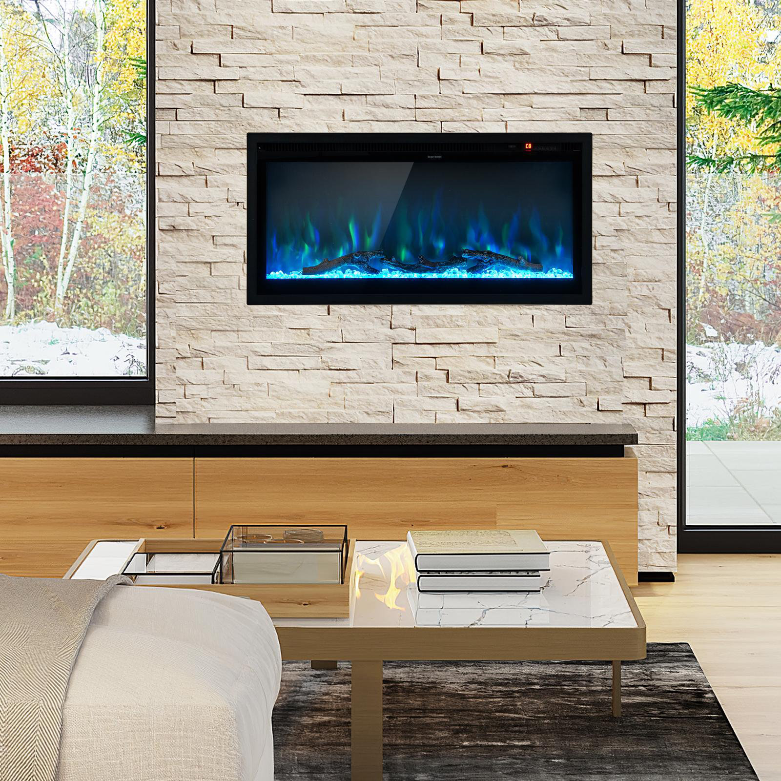 Symple Stuff Aalayiah Electric Fireplace Insert Wayfair